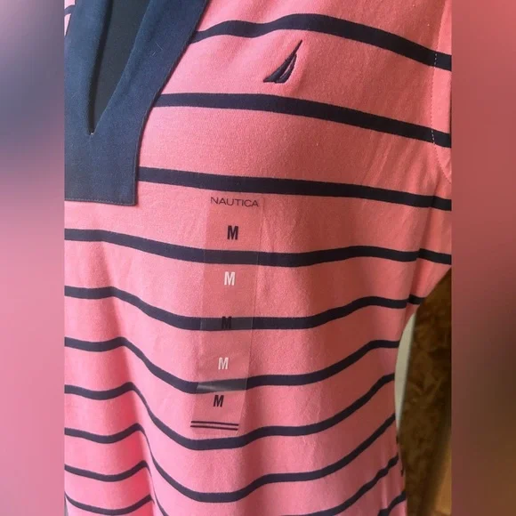 Nautica Women's Breton Sleeveless V-Neck Stretch Cotton Polo Dress, Size Medium - Picture 9 of 16